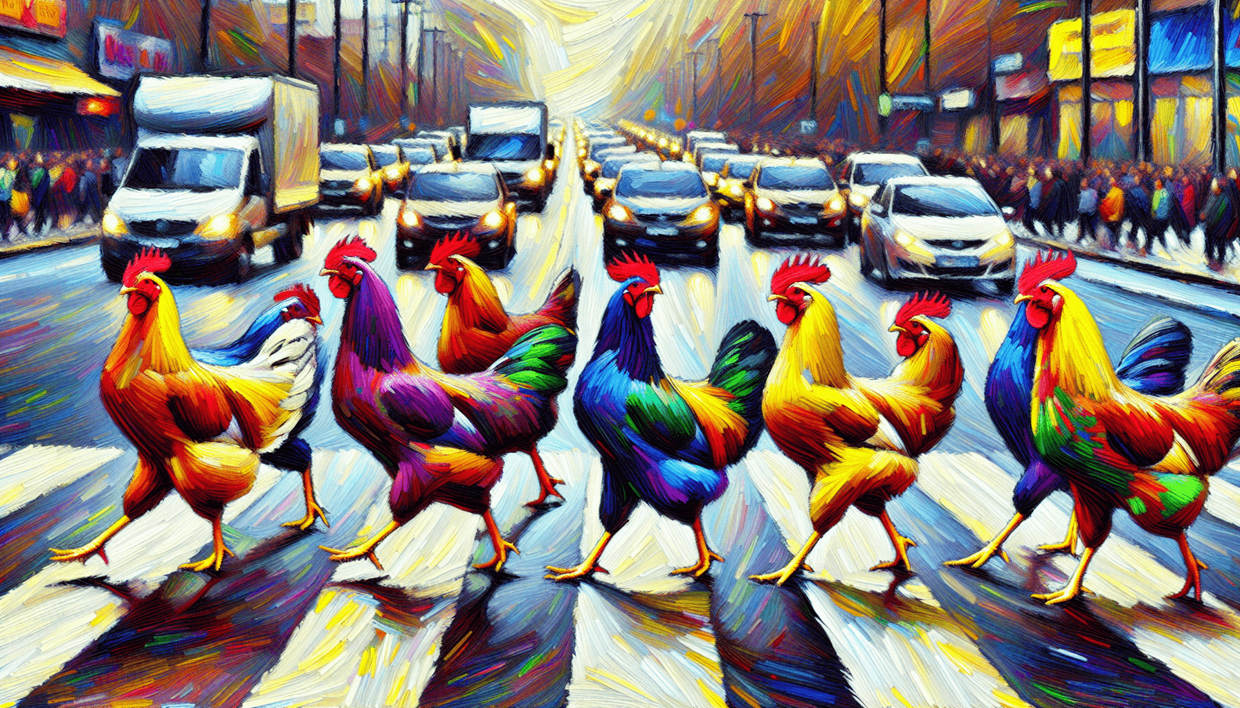 Chickens Crossing the Road