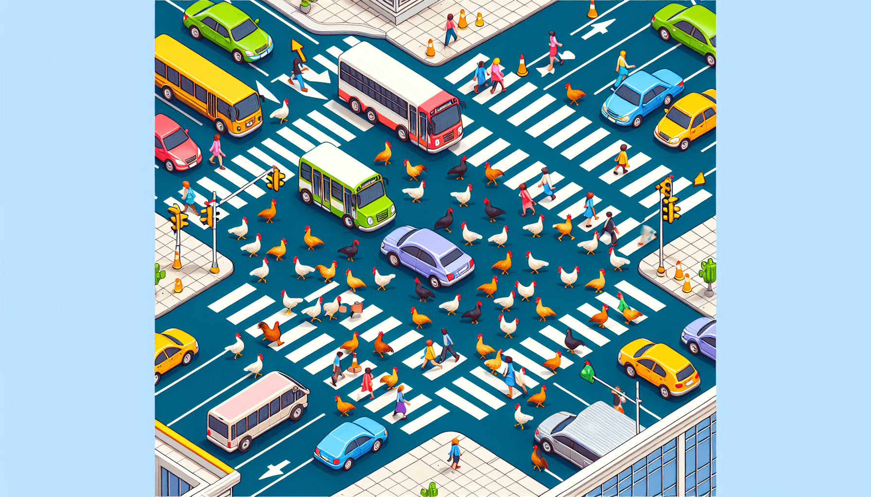 City Intersection Aerial View
